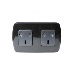 Llave 2 tomas 10A negro...